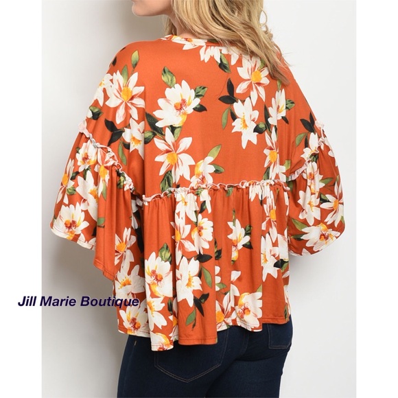 Floral baby doll style ruffle top small NWT - Picture 3 of 3